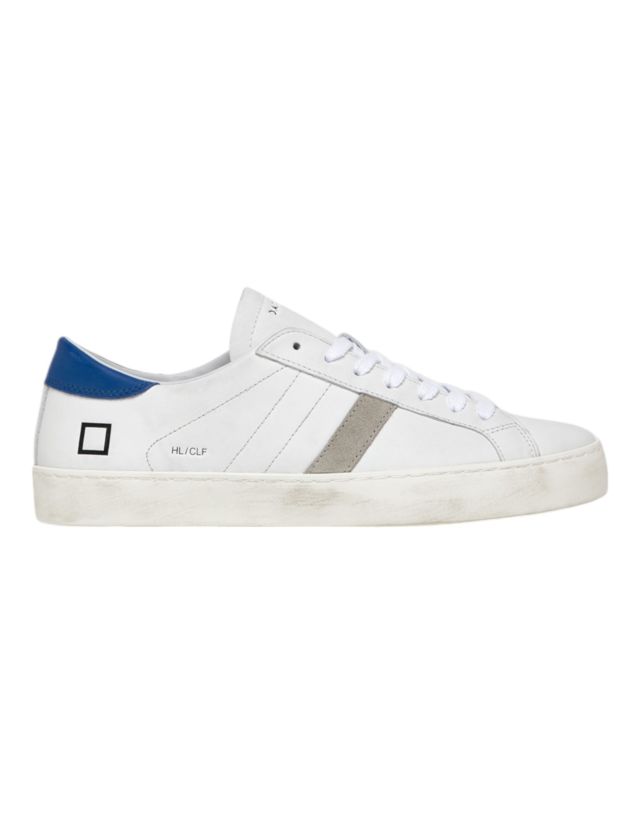 D.A.T.E. Sneaker mod. Hill Low Calf White-Bluette M8A