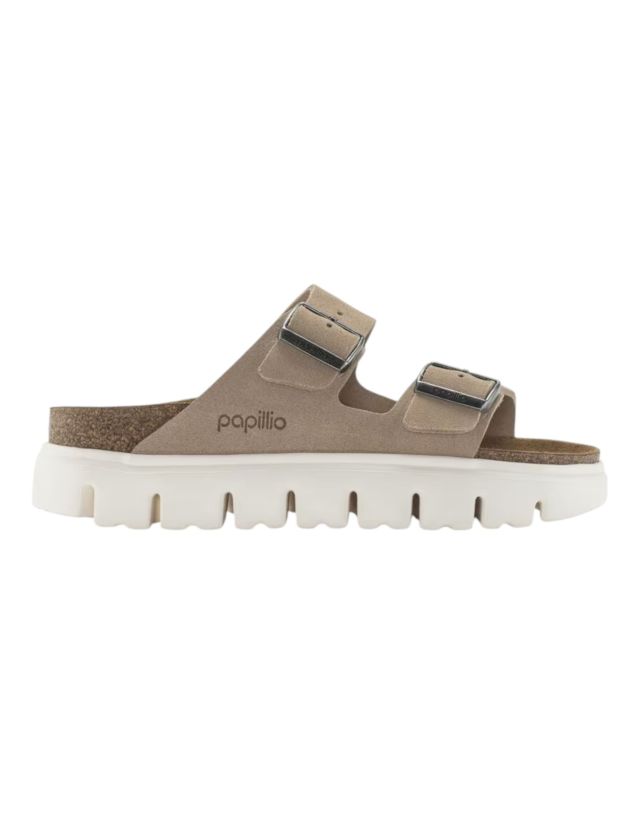 Birkenstock Arizona Chunky warm sand, Suede Leather