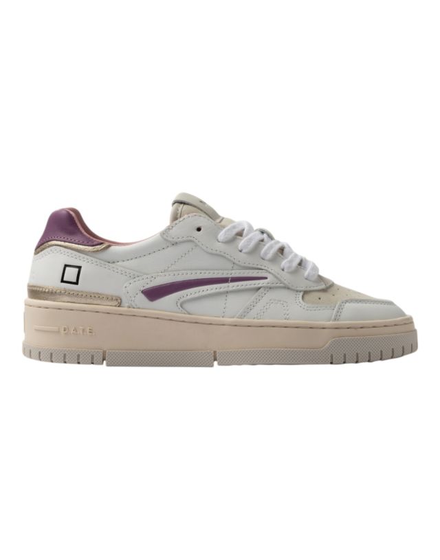 D.A.T.E. Sneaker mod. Torneo Pure Calf White-Purple W8C