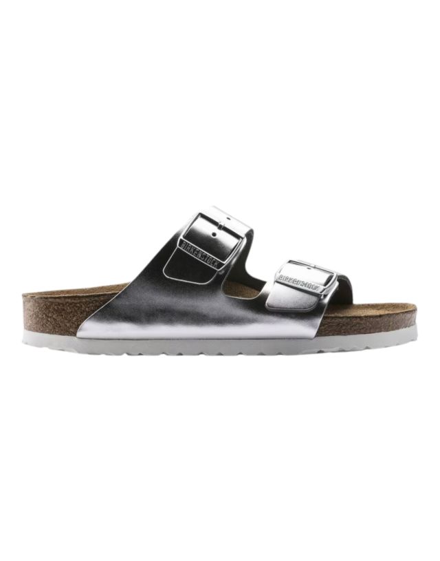 Birkenstock Arizona SFB metallic silver, Natural Leather