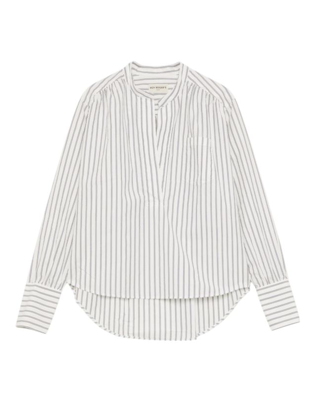 Roy Roger's Blouse Bras WOMAN Popeline small stripe Washed
