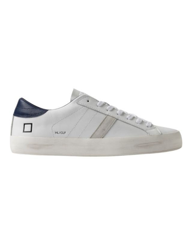 D.A.T.E. Sneaker mod. Hill Low Calf White-Blue M12A