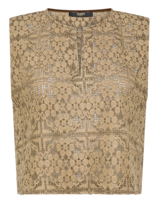 Seventy Top_Pizzo Geometrico Tinto Eff. Vintage