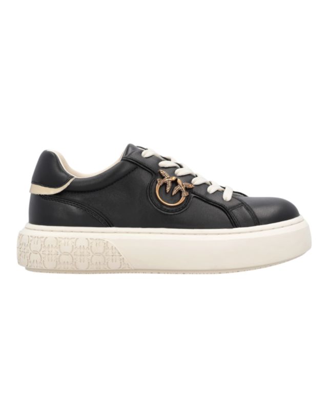 Pinko YOKO 01 - SNEAKER CALF LEATHER/MIRROR WHITE/PLATINUM