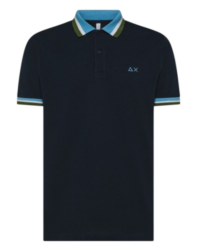 Sun 68 Polo Collar Multistripes S/S