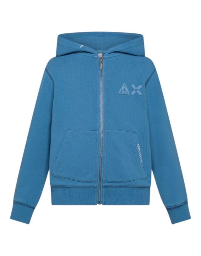 Sun 68 BOY'S HOODIE ZIP  VINTAGE BROKEN  FLEECE