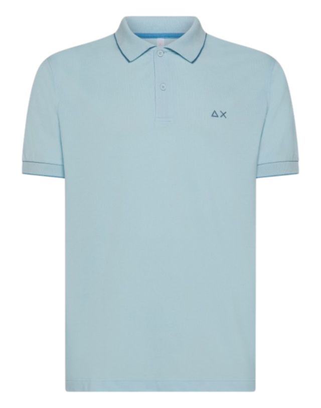 Sun 68 Polo Small Stripes On Collar S/S