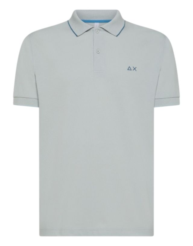 Sun 68 Polo Small Stripes On Collar S/S
