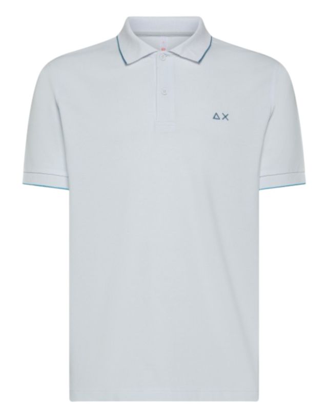 Sun 68 Polo Small Stripes On Collar S/S