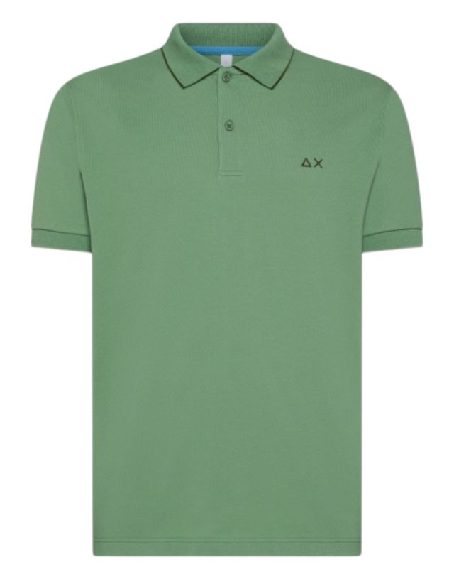Sun 68 Polo Small Stripes On Collar S/S