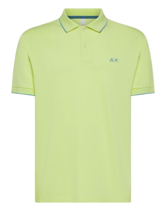 Sun 68 Polo Small Stripes On Collar S/S