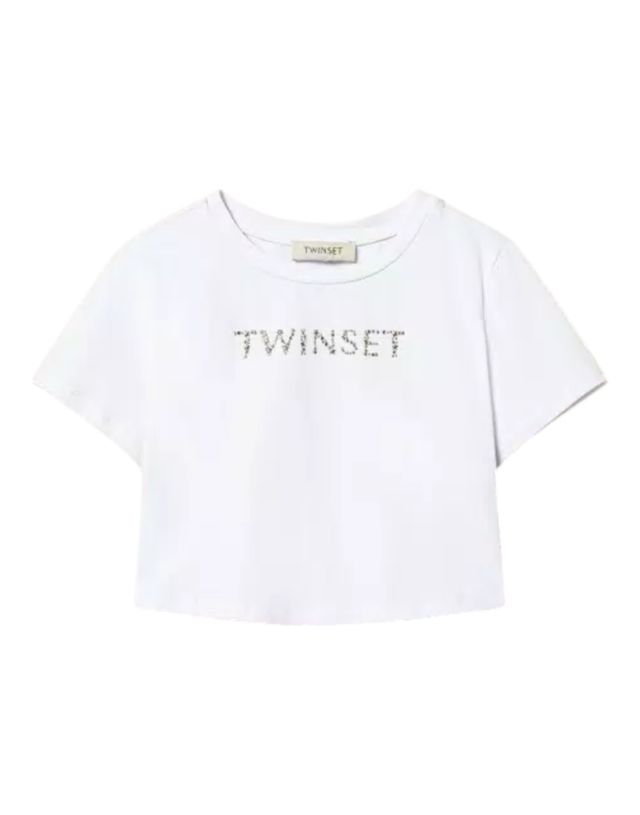 Twinset T-Shirt Cropped Con Applicazioni