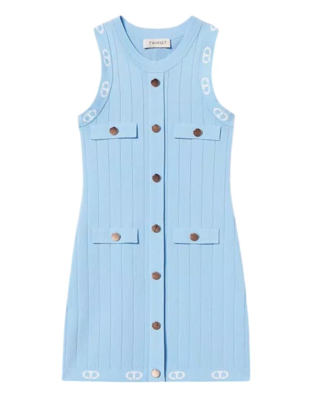 Twinset abito in maglia fitted con oval t