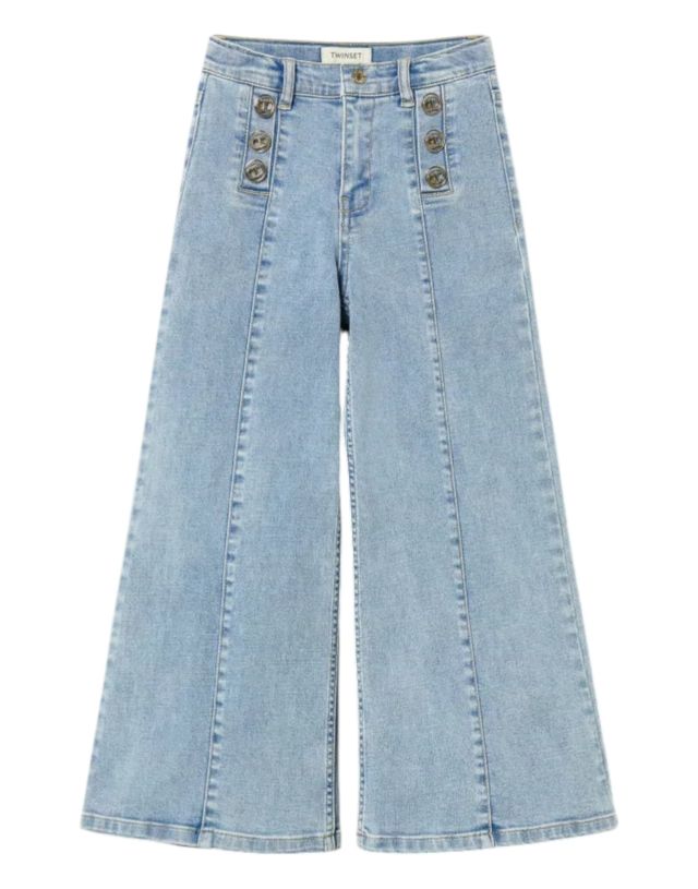 Twinset Wide Leg In Denim