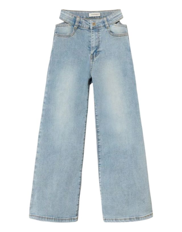 Twinset Wide Leg In Denim