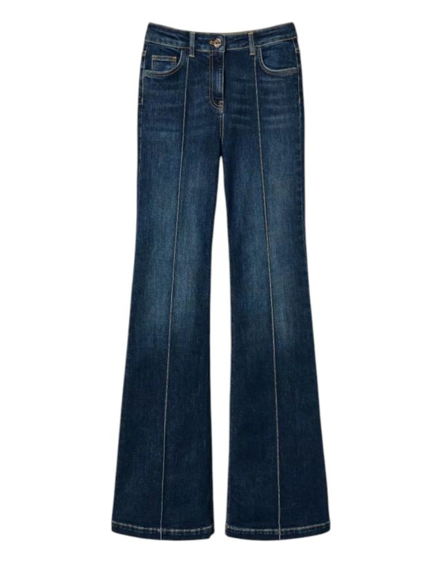 Twinset Flare Fit A Vita Alta In Denim
