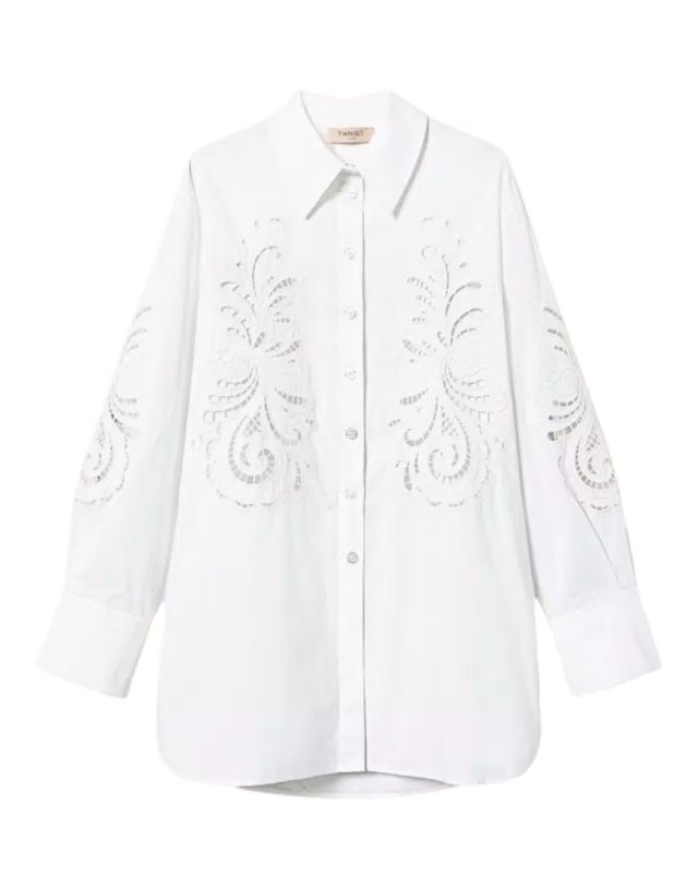 Twinset Camicia M/L Over C/Ricamo Sangallo