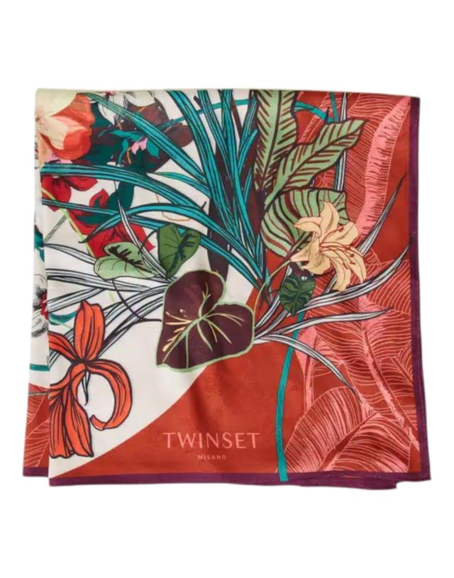 Twinset Kefia In Tessuto Jacquard Con Stampa Floreale