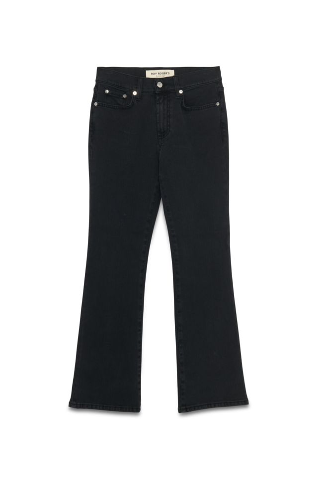 Roy Roger's Pantalone Jeans Zandra Hem Woman Denim Black Elasticizzato Praia