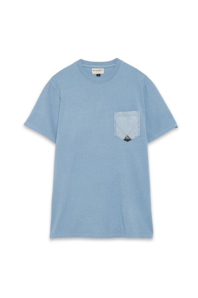 Roy Roger's T-Shirt Pocket Man Heavy Jersey & Riga Indaco
