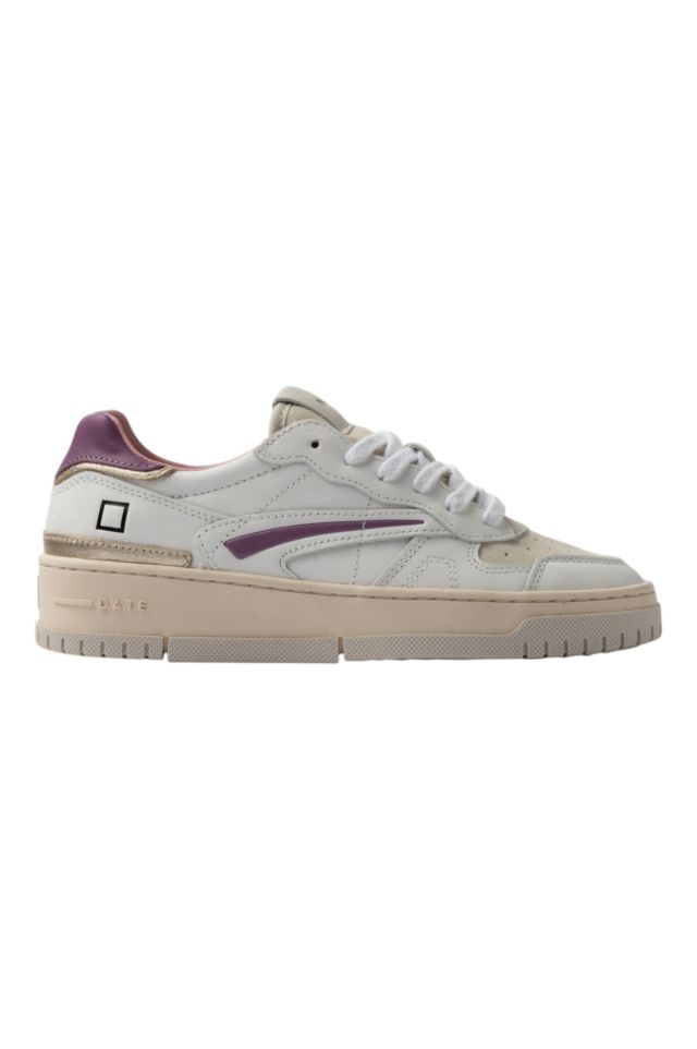 D.A.T.E. Sneaker mod. Torneo Pure Calf White-Purple W8C