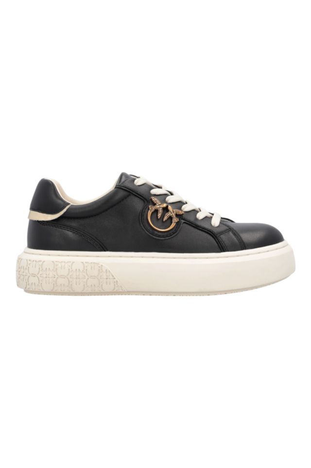 Pinko YOKO 01 - SNEAKER CALF LEATHER/MIRROR WHITE/PLATINUM
