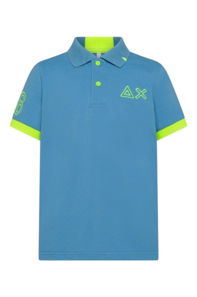 Sun 68 BOY'S POLO LOGO  FLUO S/S