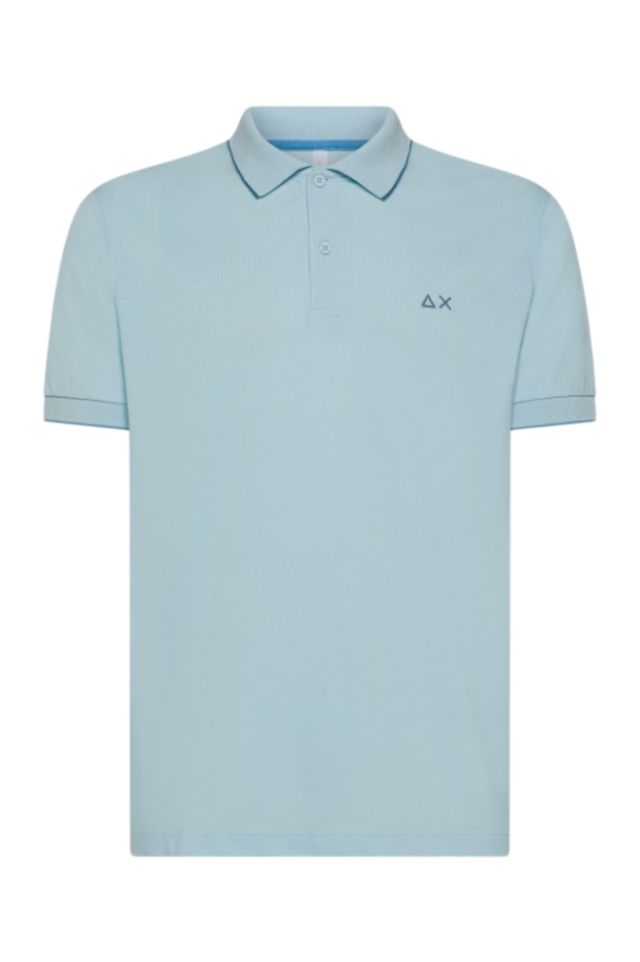 Sun 68 Polo Small Stripes On Collar S/S