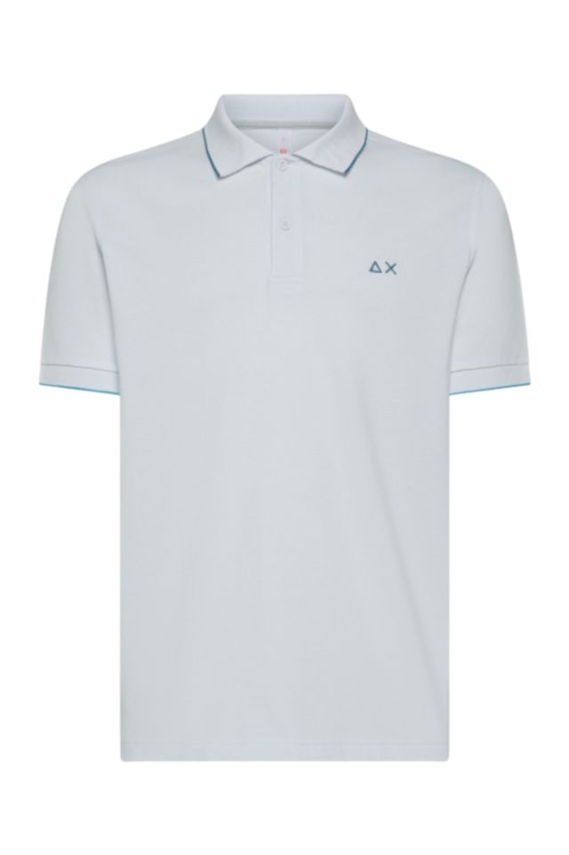 Sun 68 Polo Small Stripes On Collar S/S
