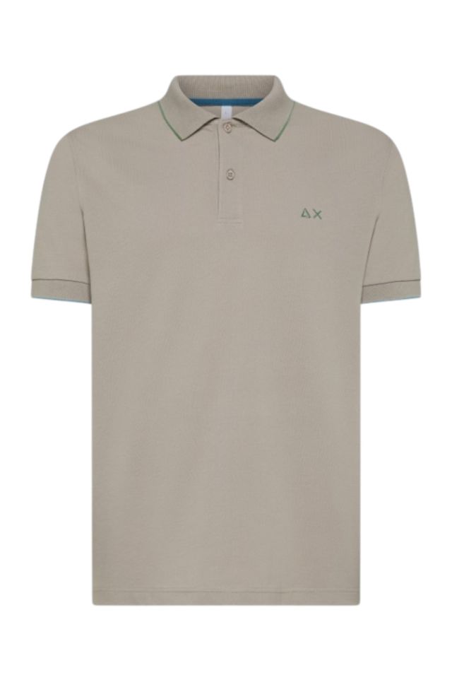 Sun 68 Polo Small Stripes On Collar S/S