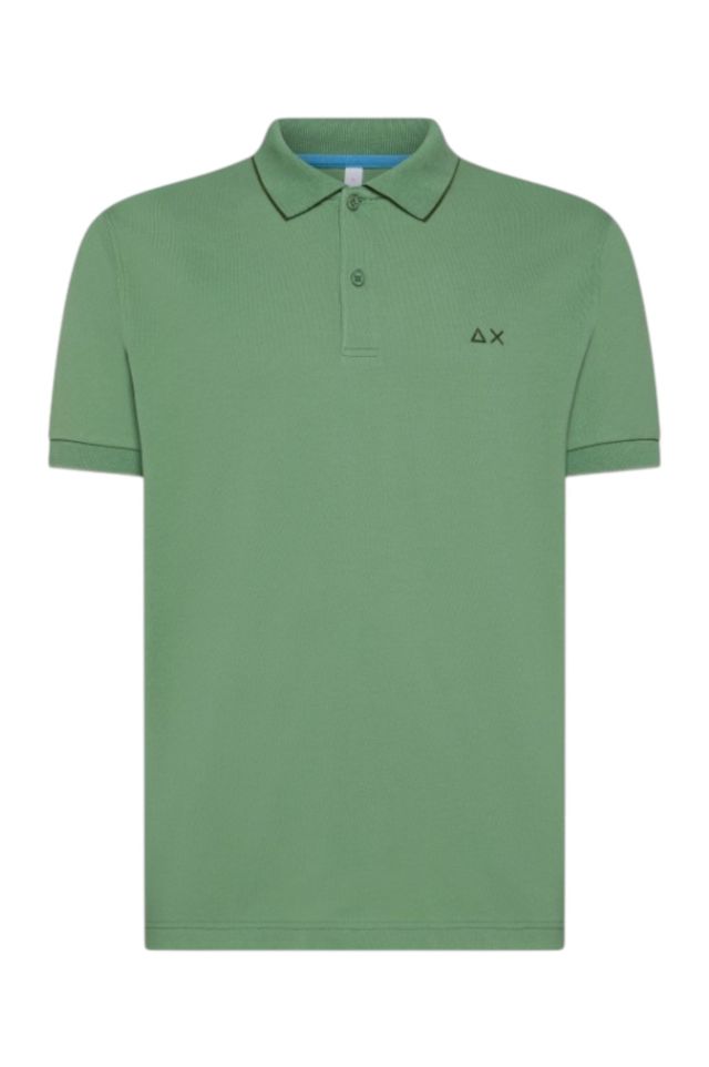 Sun 68 Polo Small Stripes On Collar S/S