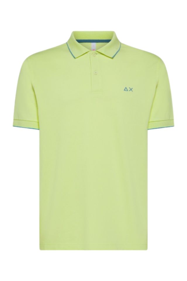 Sun 68 Polo Small Stripes On Collar S/S