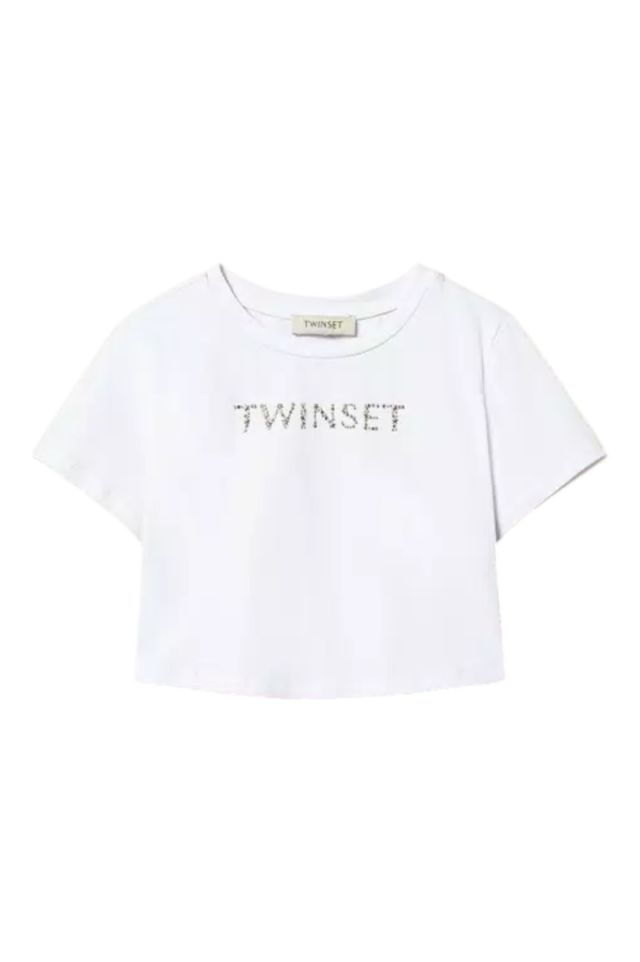 Twinset T-Shirt Cropped Con Applicazioni