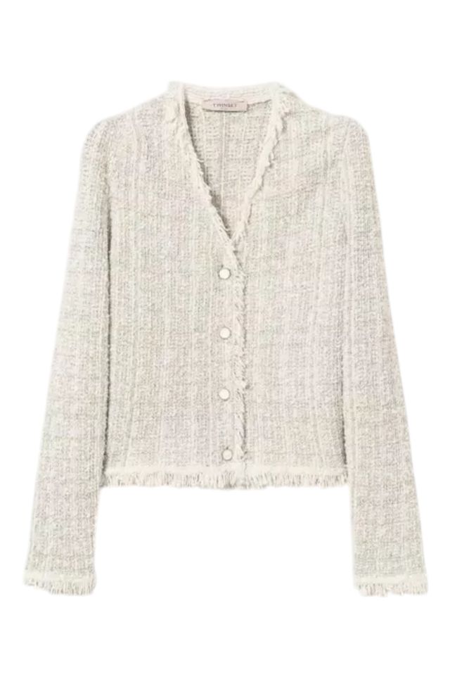 Twinset Giacchina In Maglia Jacquard Lurex Light