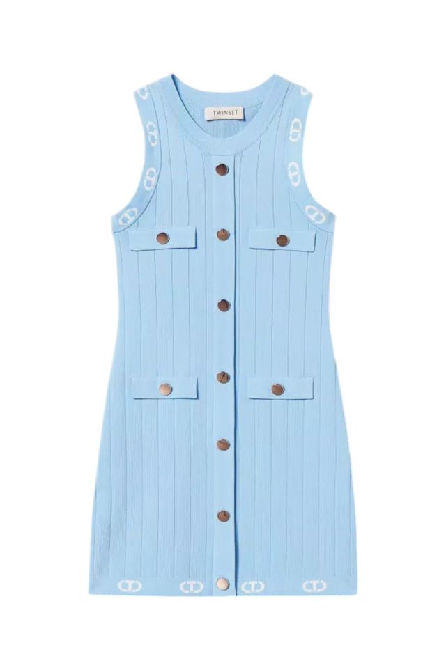Twinset abito in maglia fitted con oval t