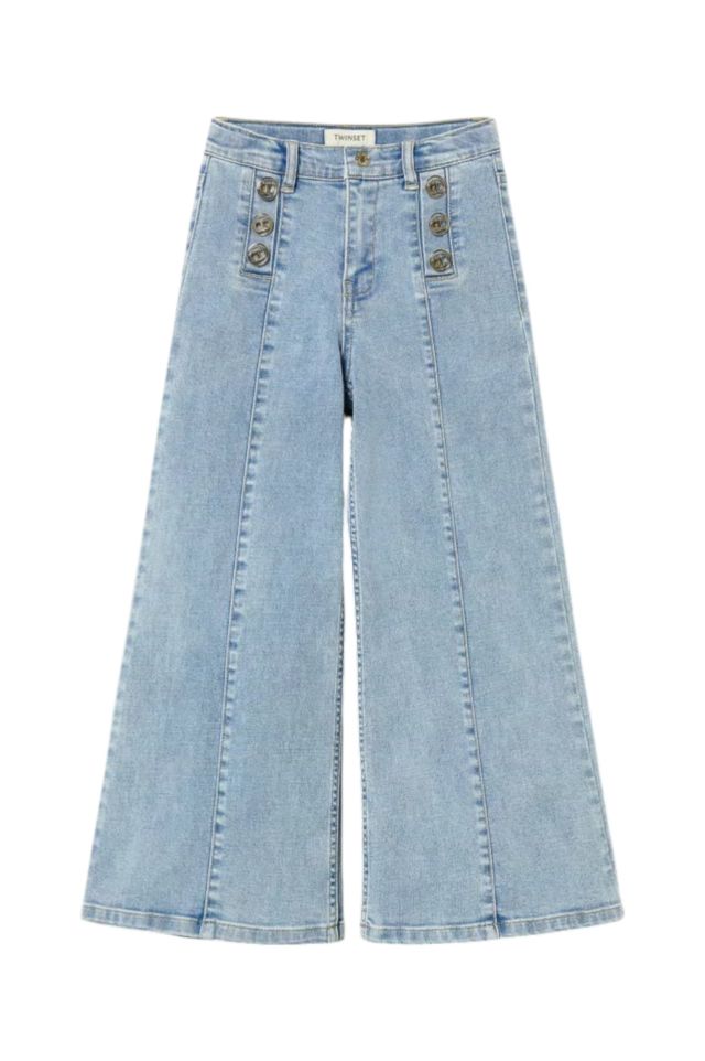 Twinset Wide Leg In Denim