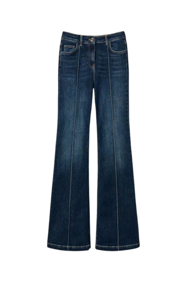 Twinset Flare Fit A Vita Alta In Denim