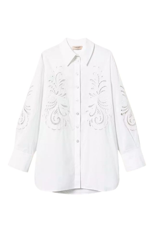 Twinset Camicia M/L Over C/Ricamo Sangallo