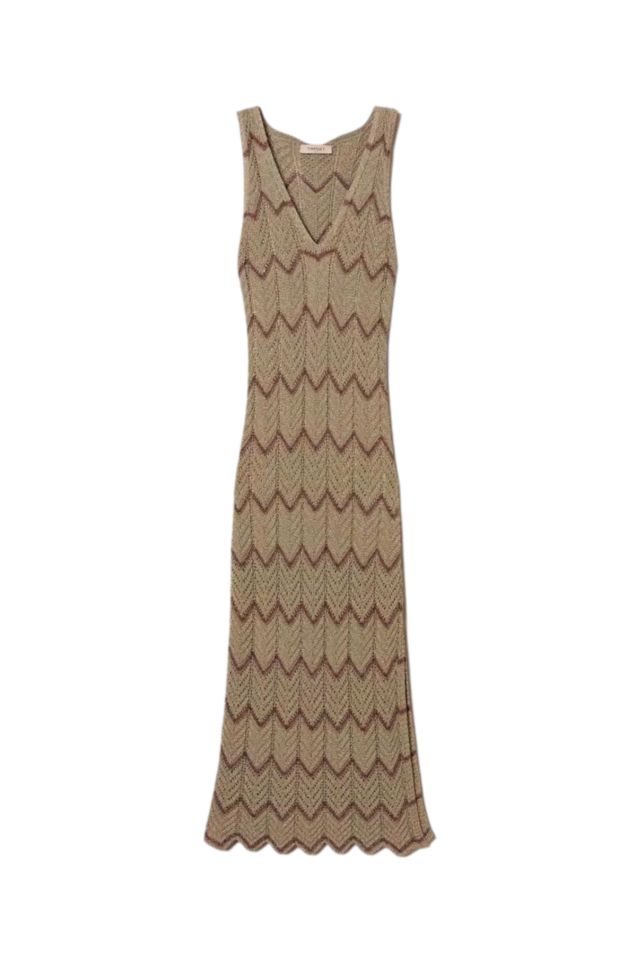 Twinset Abito Lungo In Maglia Lurex