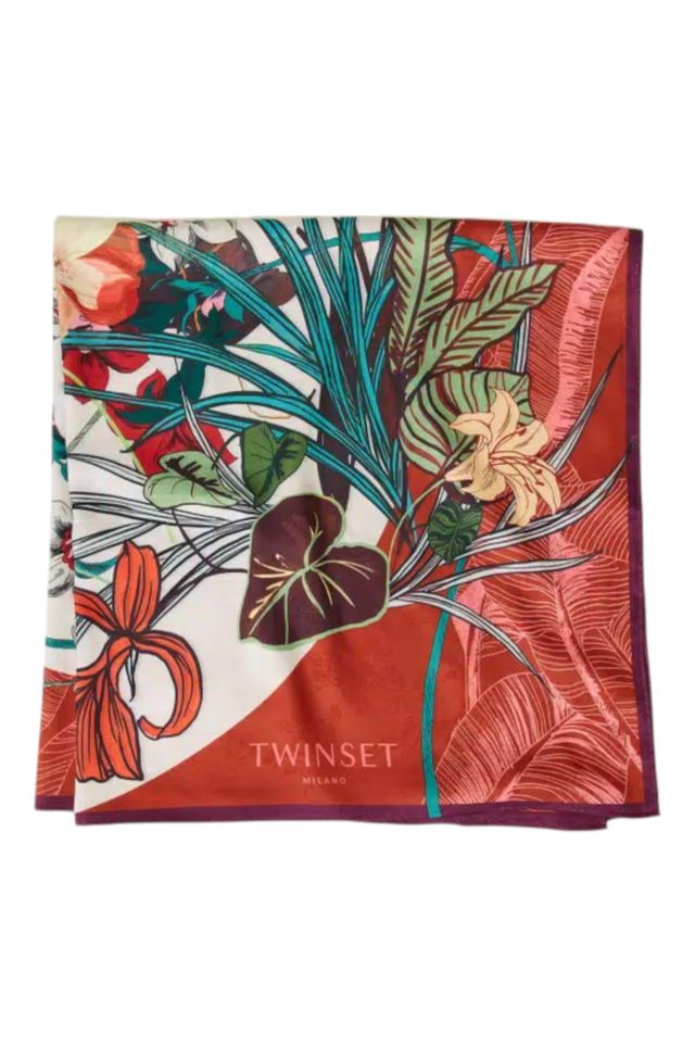 Twinset Kefia In Tessuto Jacquard Con Stampa Floreale