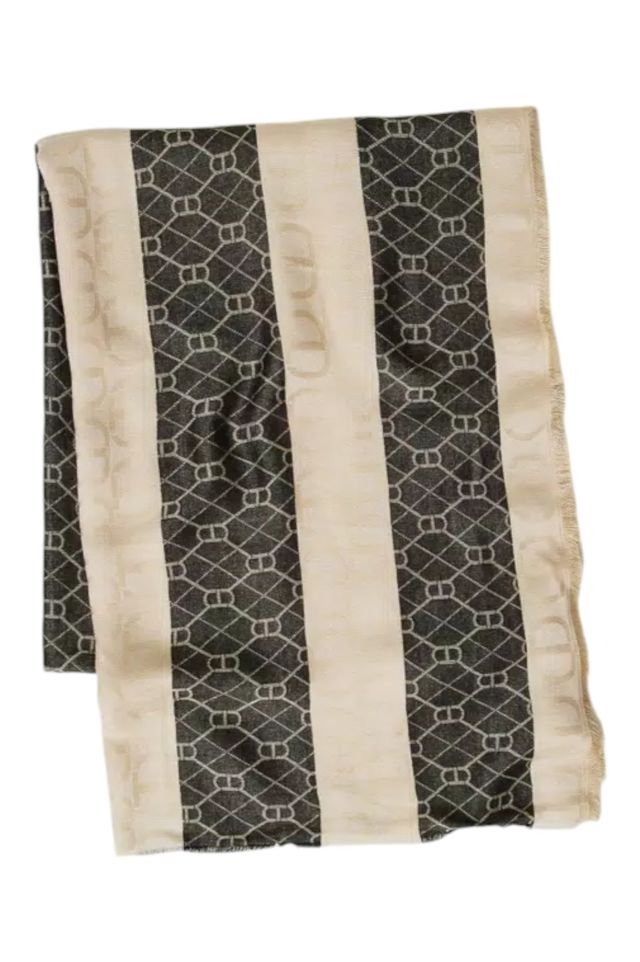 Twinset Stola In Tessuto Jacquard Oval T A Bande
