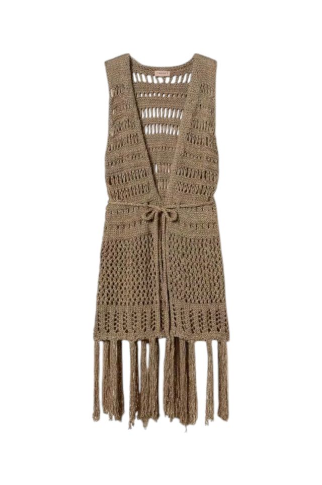 Twinset Gilet In Maglia Lurex Effetto Rete