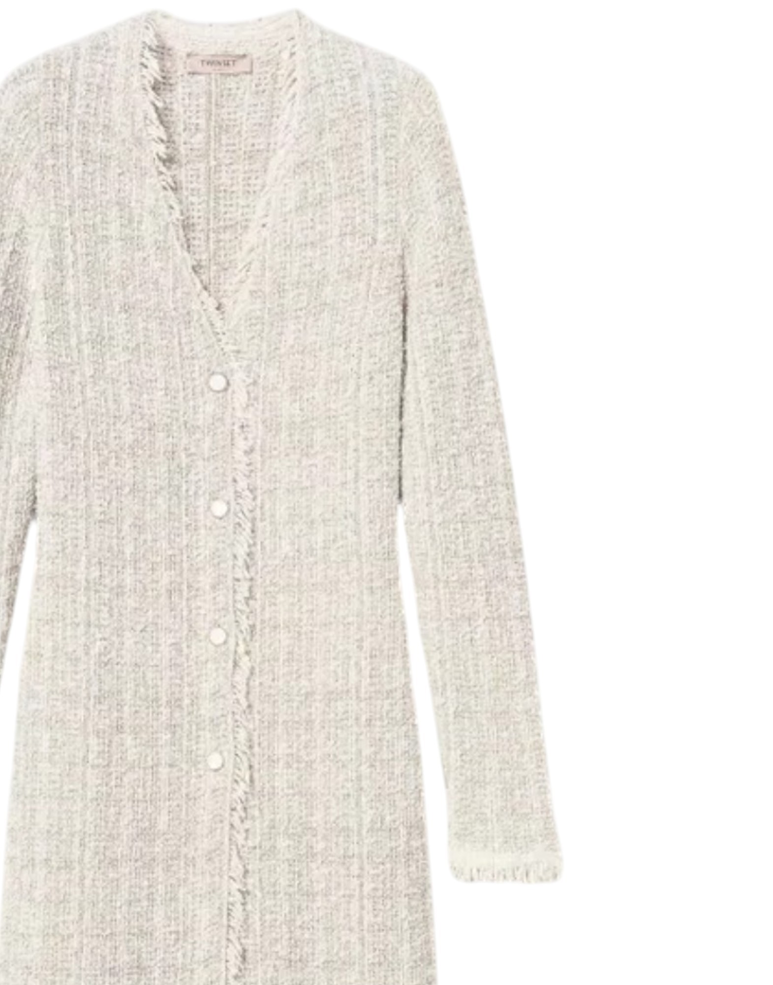 Maxi Cardigan In Maglia Jacquard Lurex Light