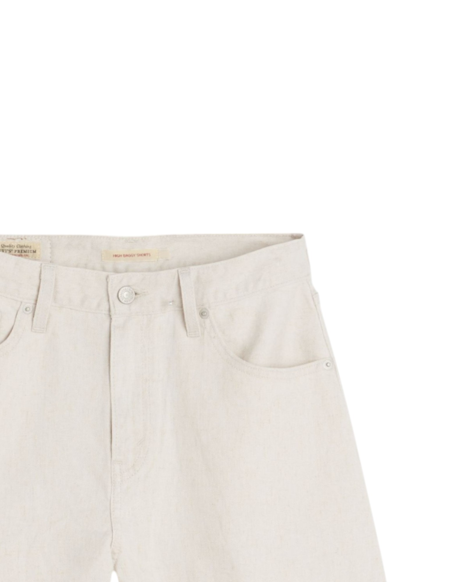 High Baggy Short Crystal Gray Linen